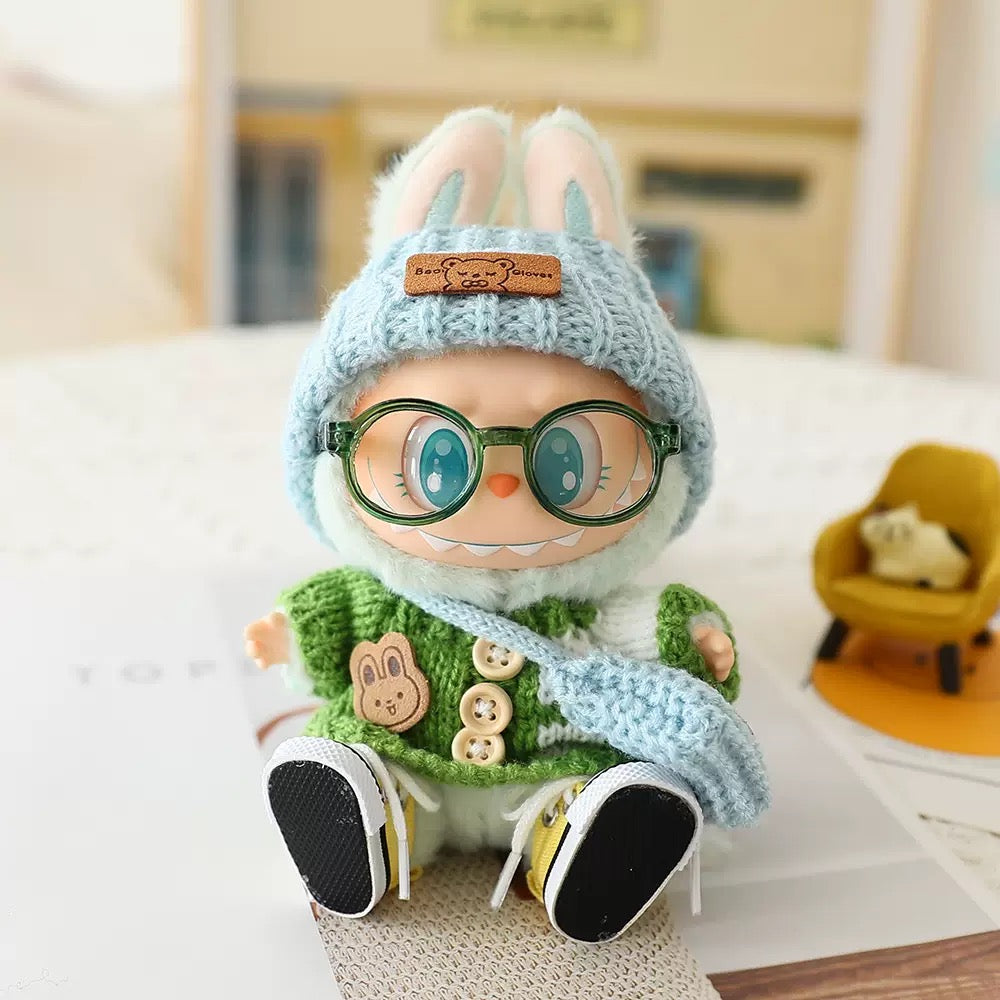 Bubu Cloth for Labubu - Blue Nerd
